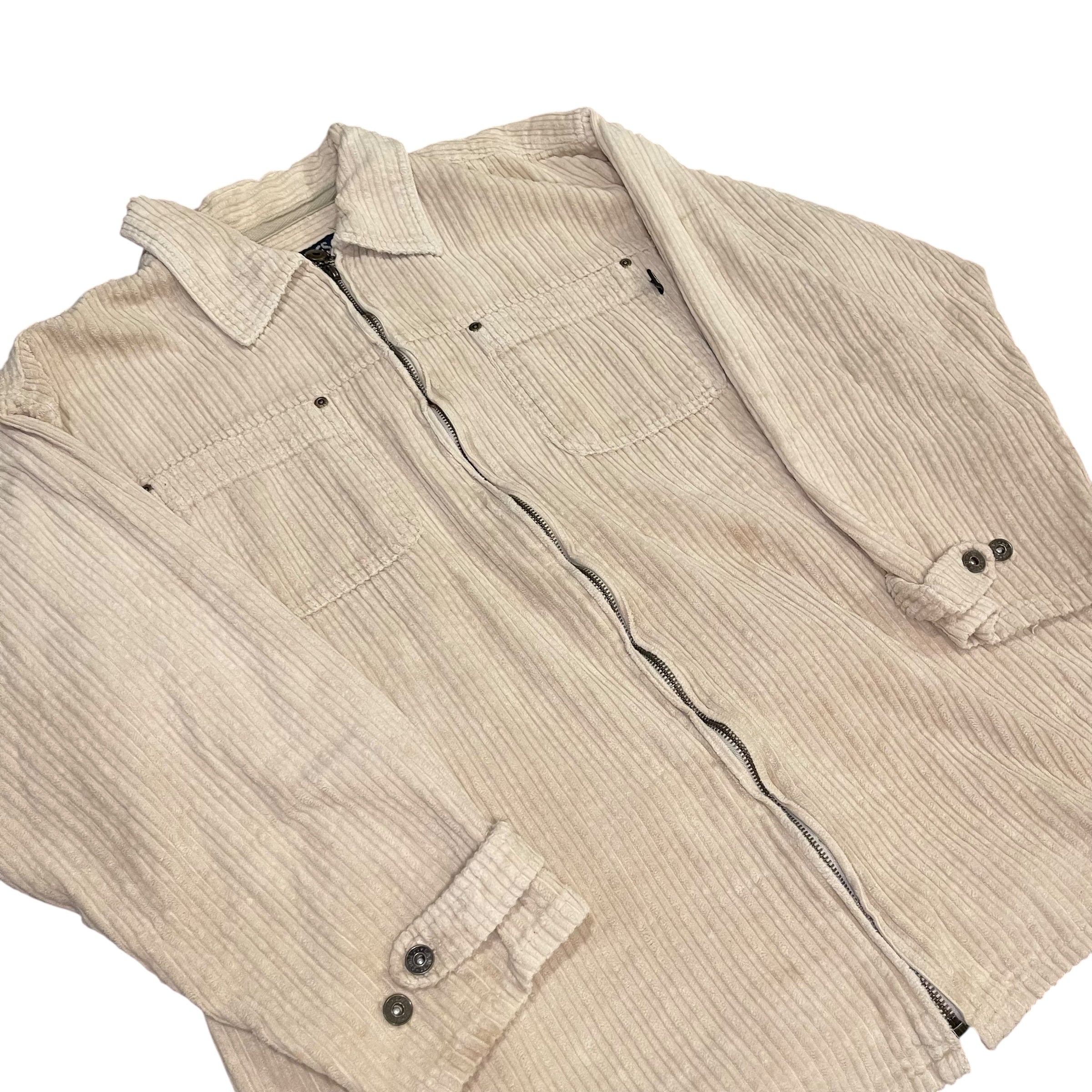 Vintage Y2K Long-Sleeve L.A. Blues Corduroy Zip-Up Jacket