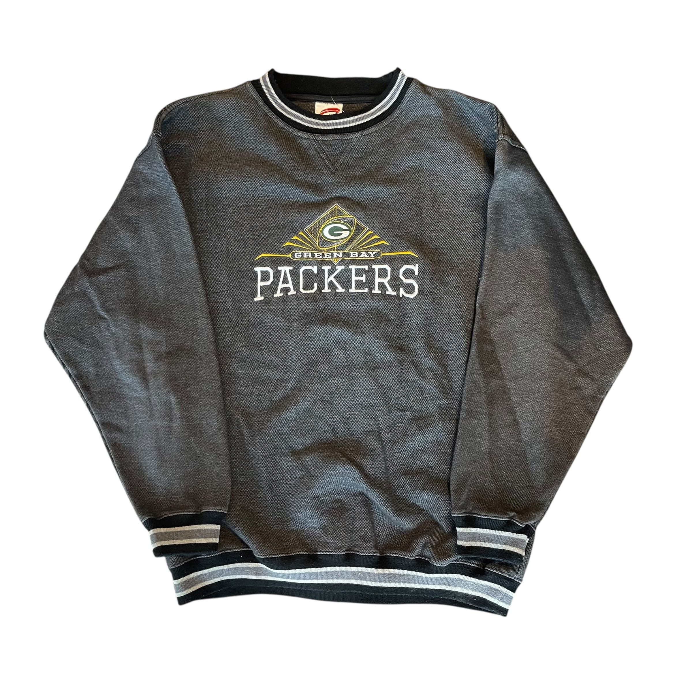 Vintage 90s Green Bay Packers Embroidered Gray Crewneck