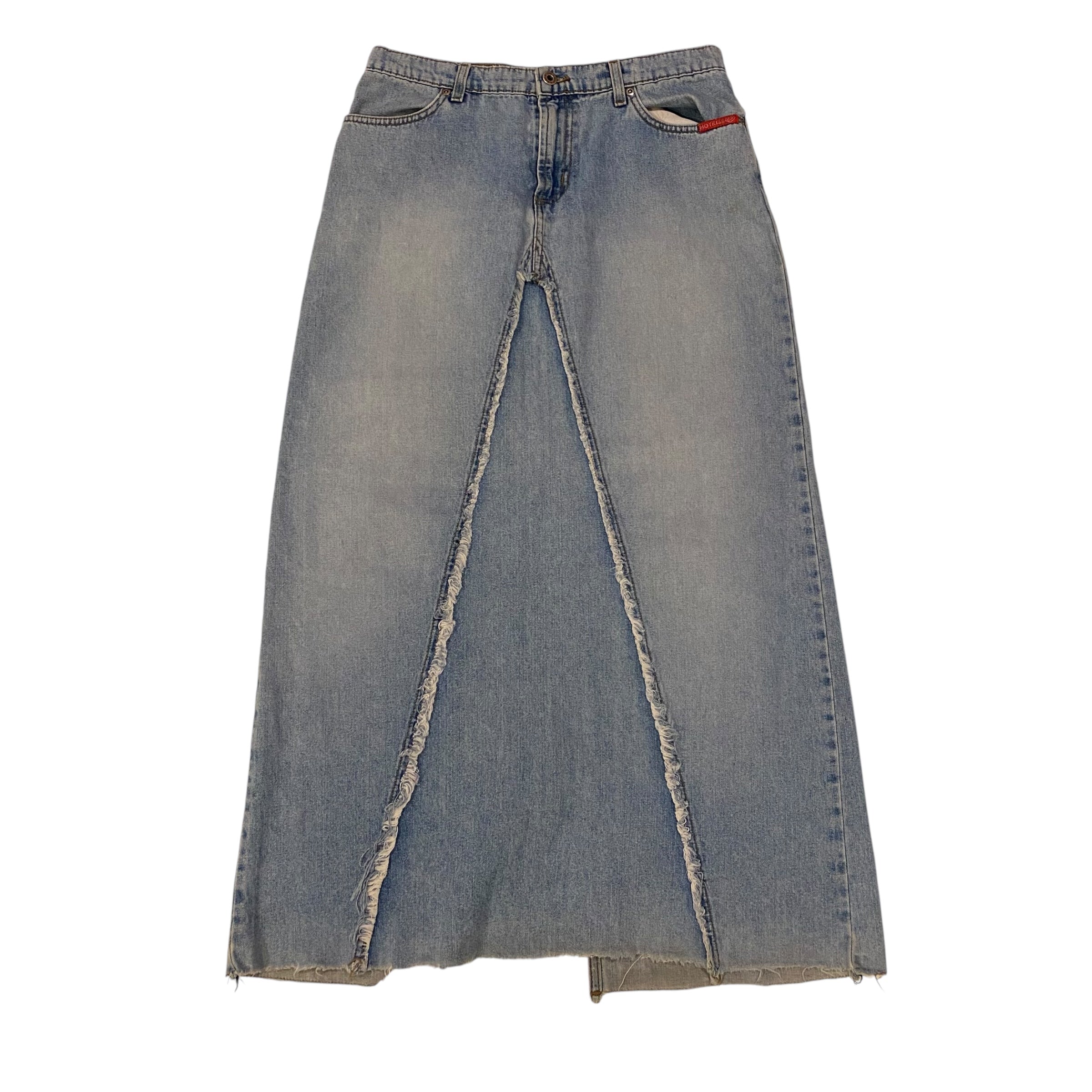 Y2k Hot Kiss Denim Maxi Skirt