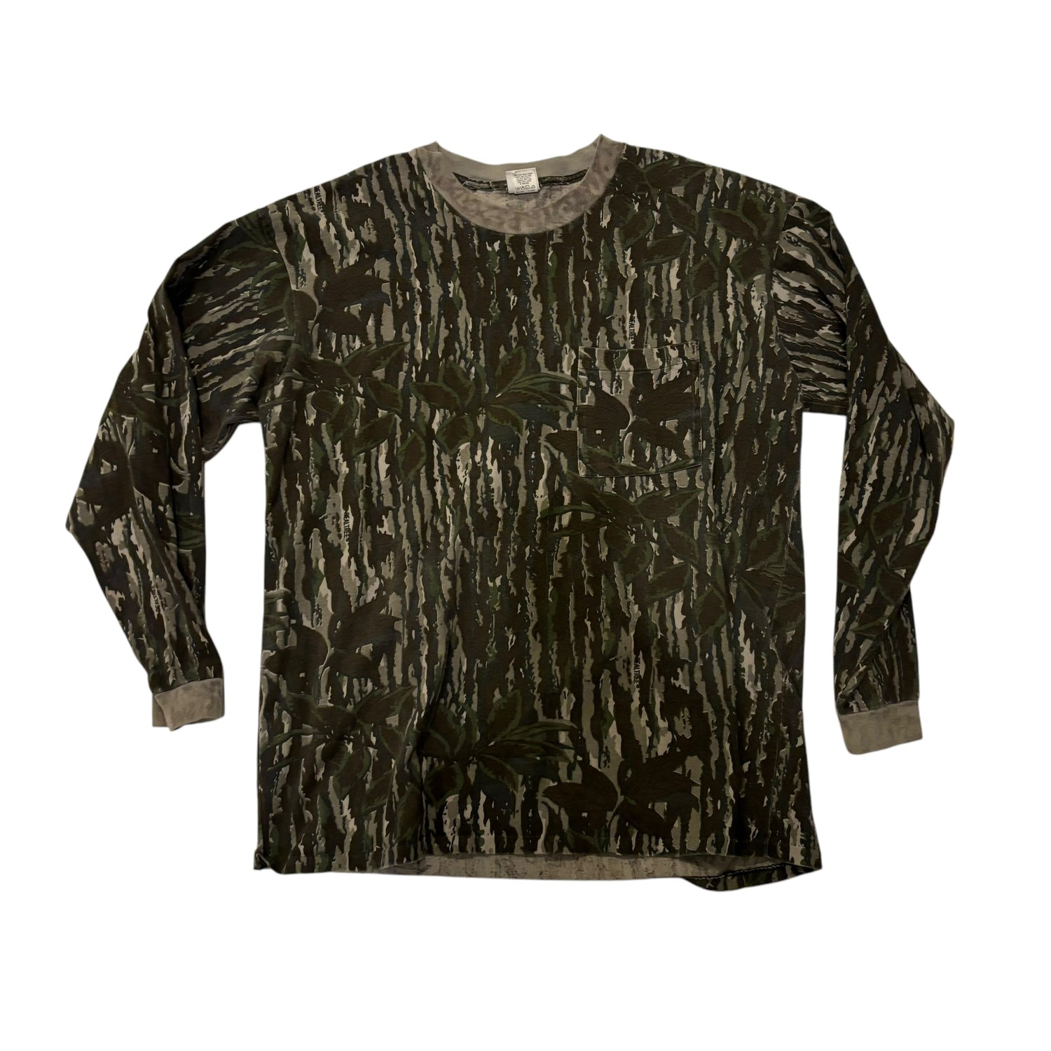 Vintage Camo Print Long Sleeve Top