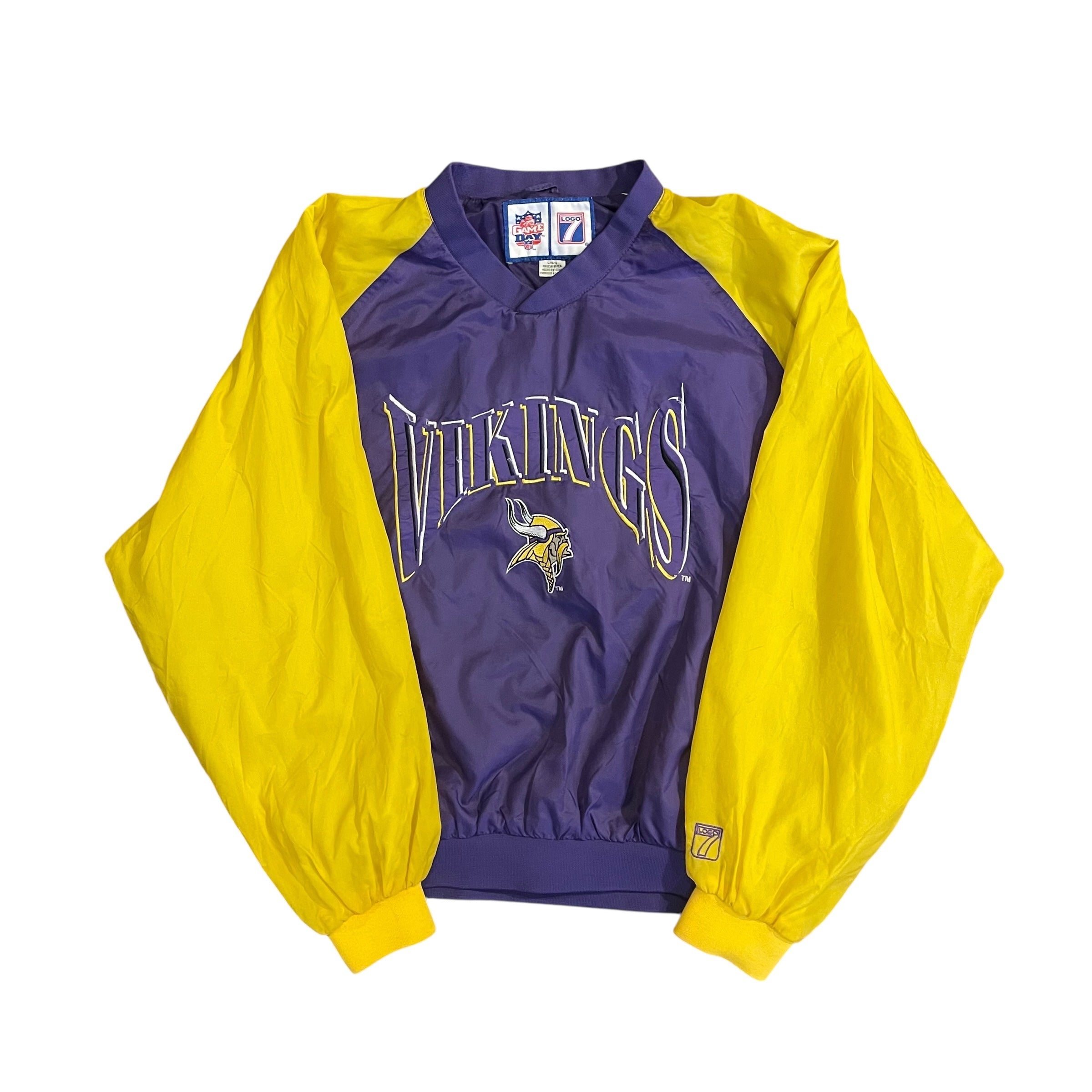 Vintage Minnesota Vikings Logo 7 Pull-Over Windbreaker