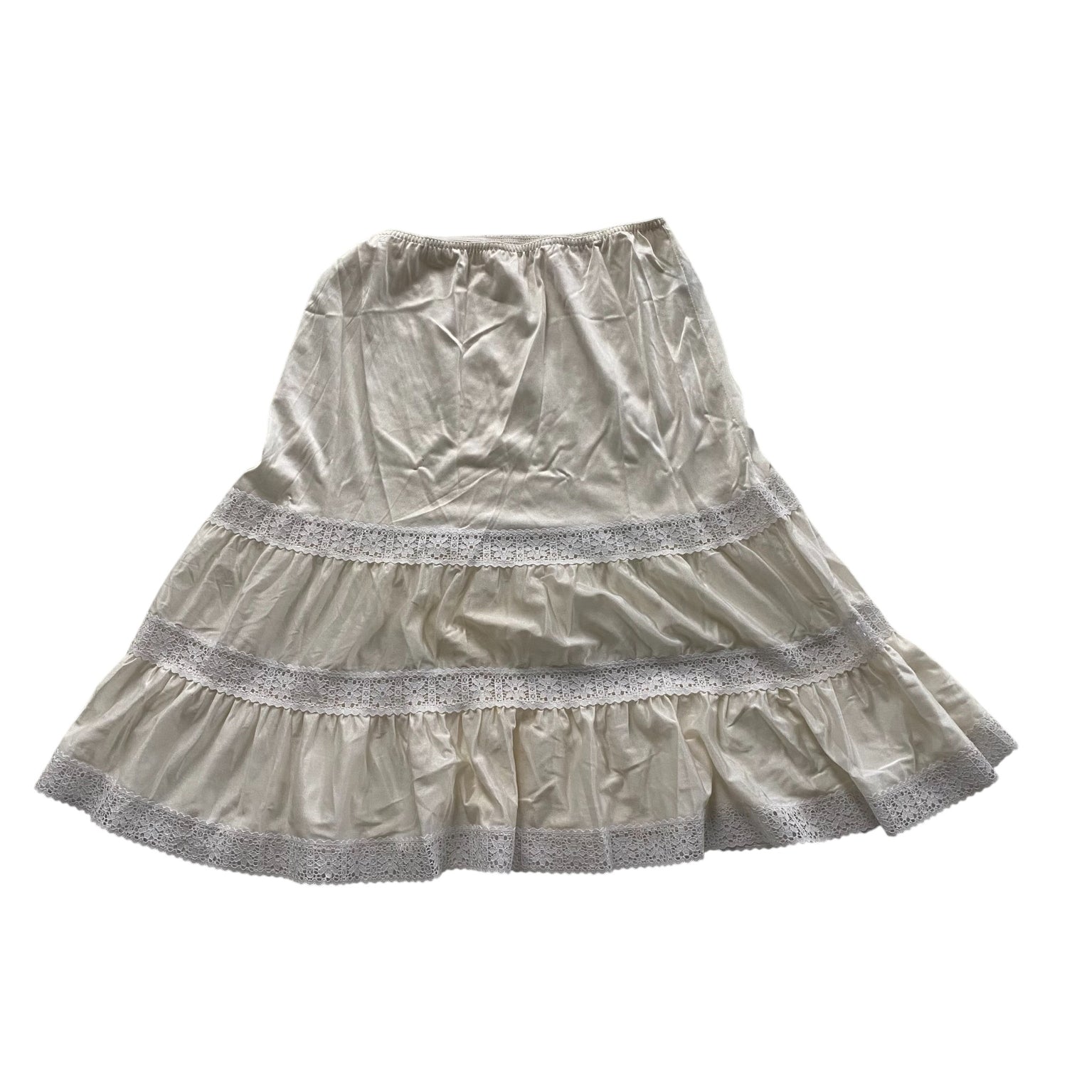 Vintage Sheer Lace Midi Lingerie Skirt
