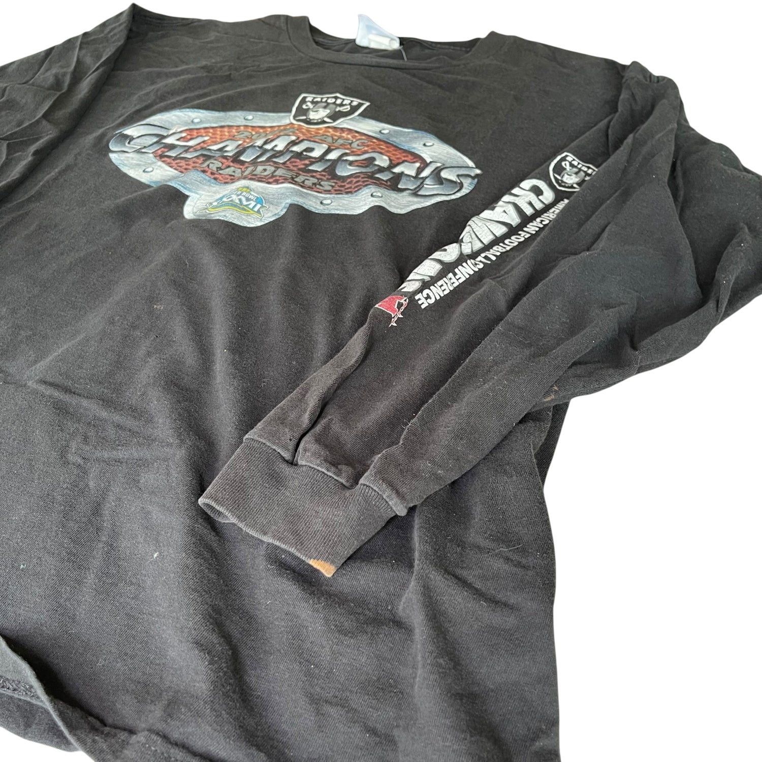 Vintage 2002 Oakland Raiders AFC Champions Long-Sleeve T-Shirt
