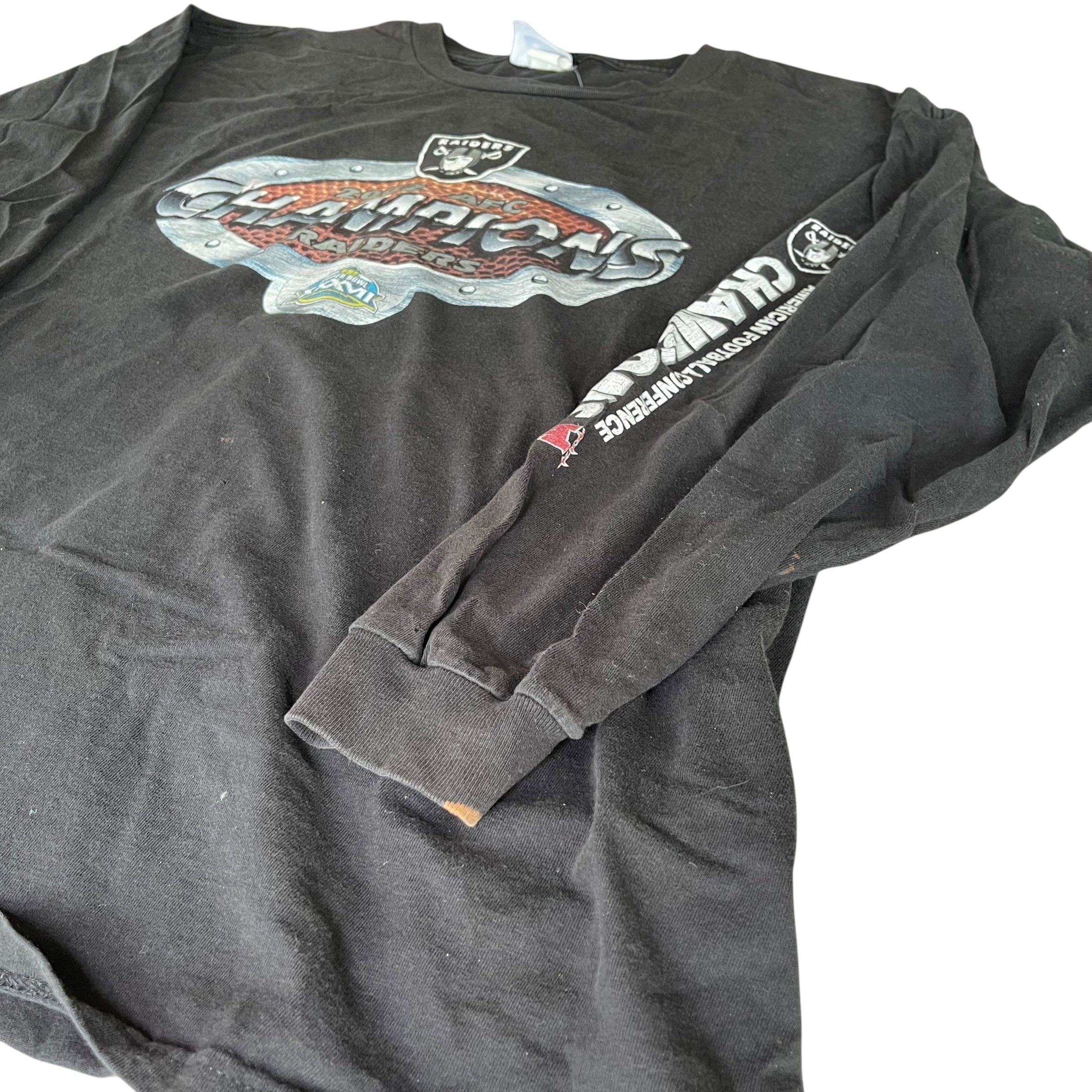 Vintage 2002 Oakland Raiders AFC Champions Long-Sleeve T-Shirt