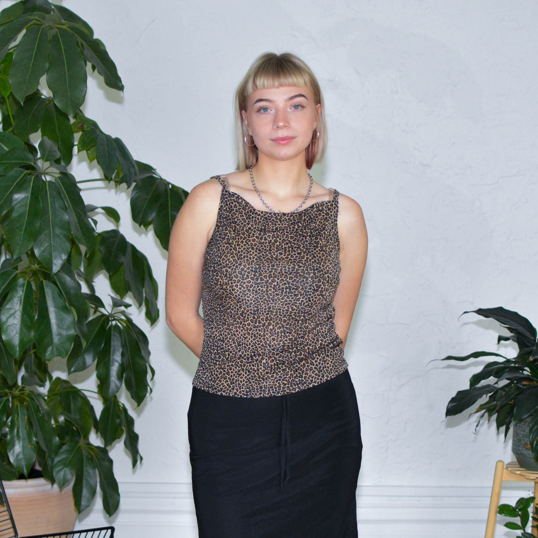 Y2k Charlotte Russe Cheetah Print High Neck Tank Top