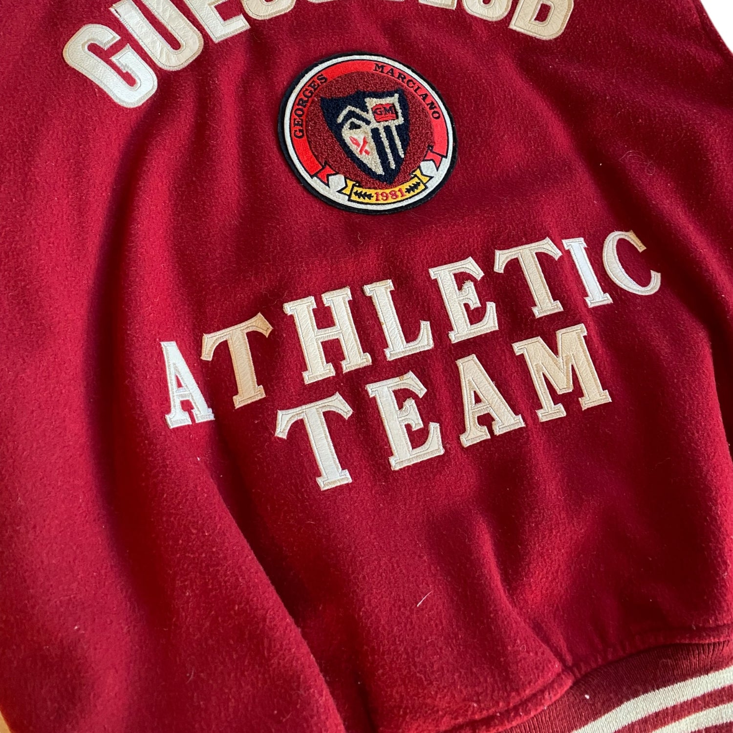 Vintage 90s Guess Jeans Letterman Jacket