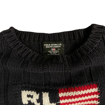 Y2K Polo Jeans Co by Ralph Lauren American Flag Knit Sweater
