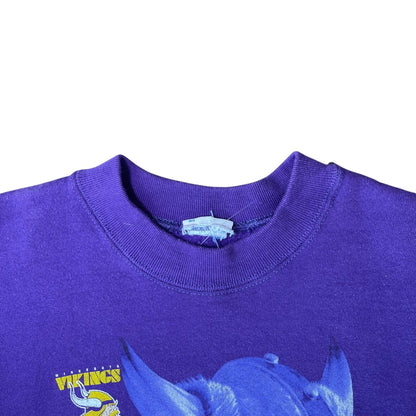 Vintage Minnesota Vikings Purple Graphic Crewneck Sweatshirt