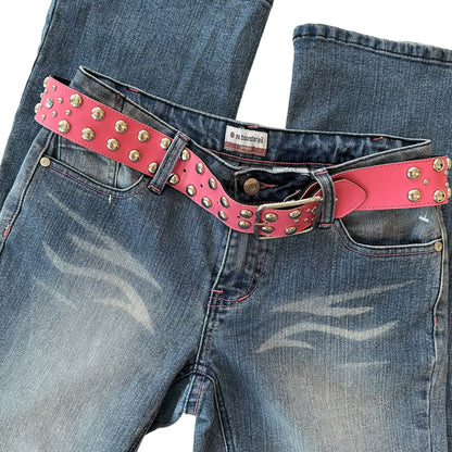 Y2K No Boundaries Belt Flare Jeans