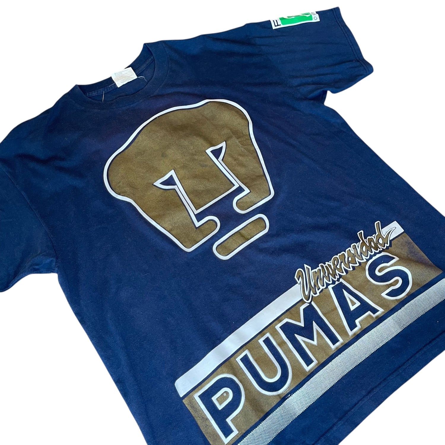 Vintage 90s Pumas UNAM Navy All-Over-Print T-Shirt