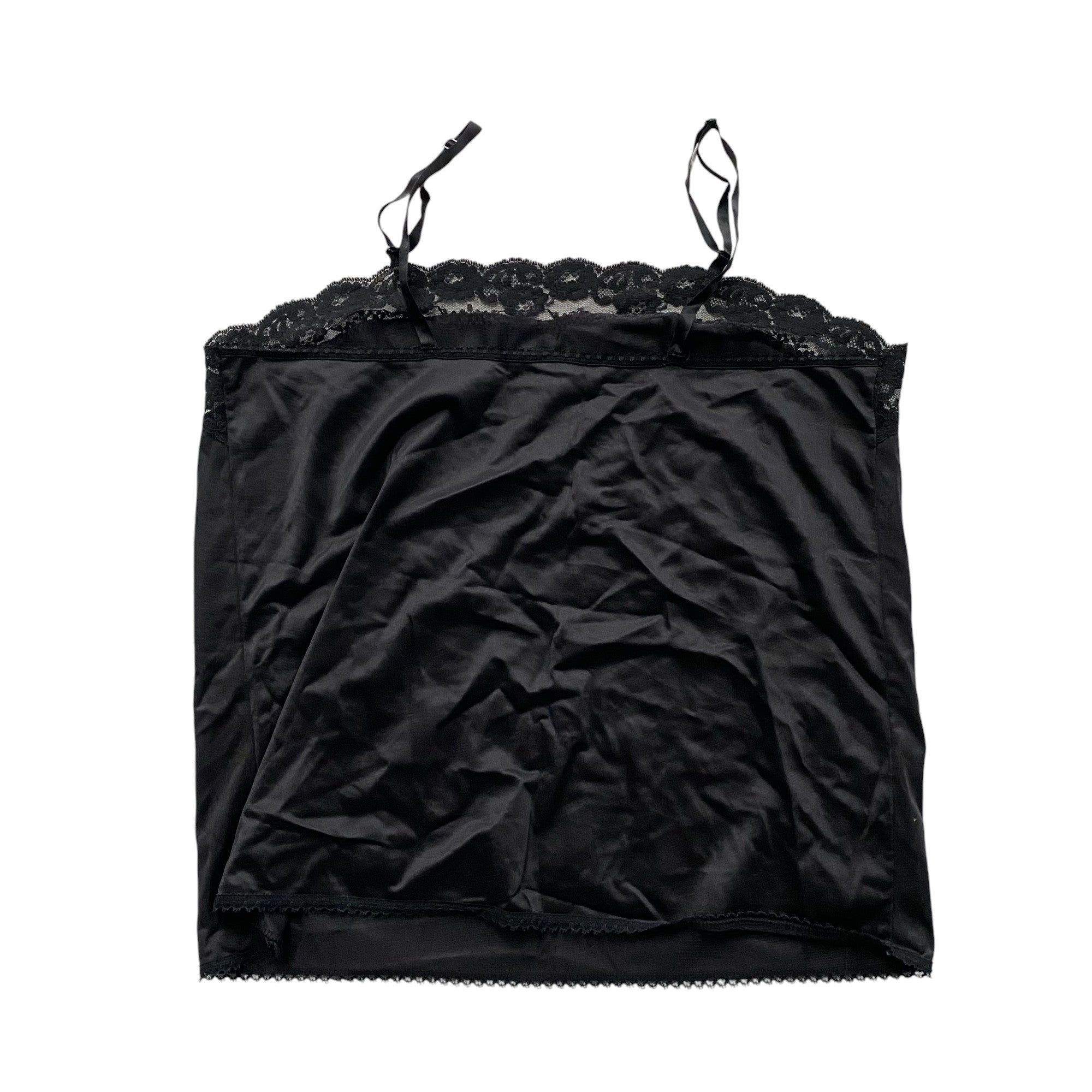 Vintage Black Satin Lacey Lingerie Top