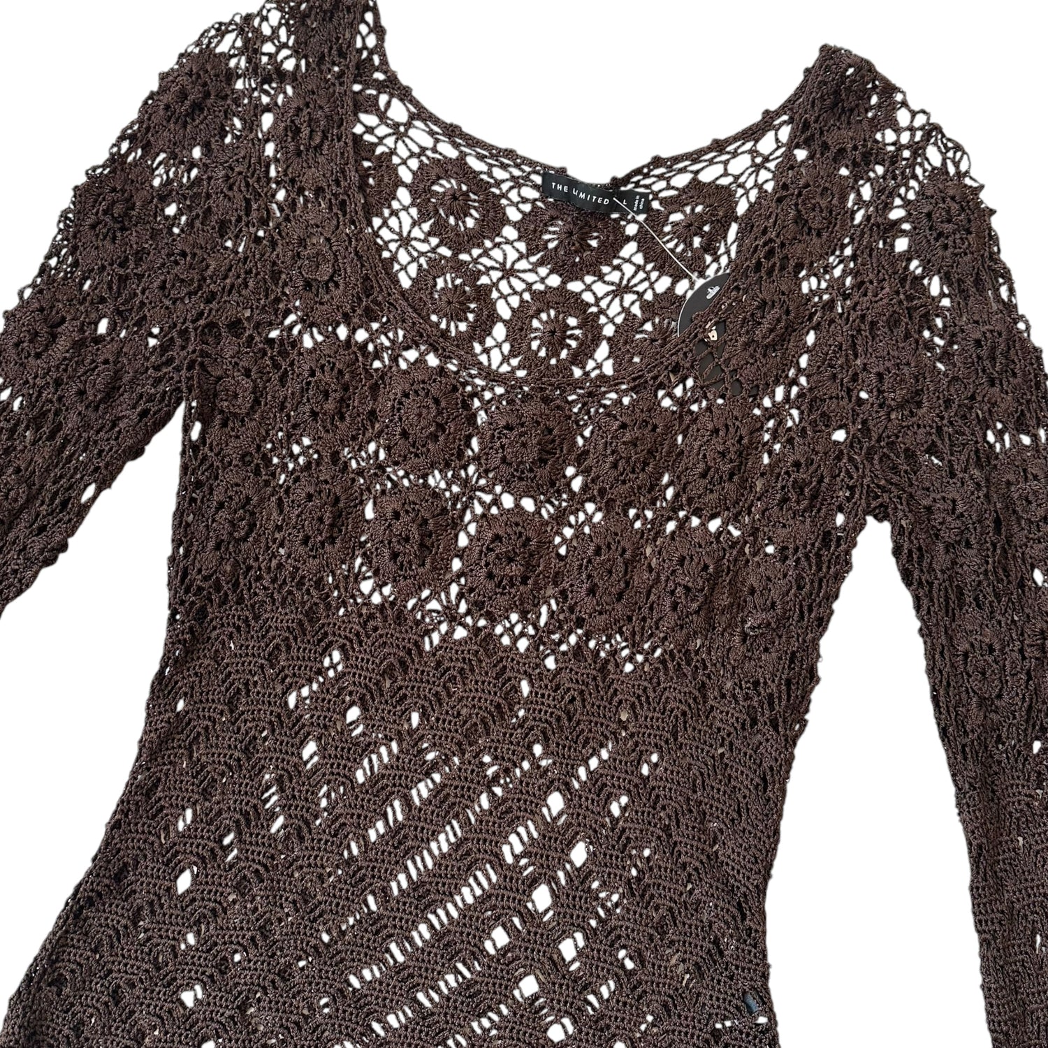 Y2k The Limited Brown Crochet Top