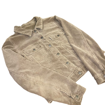 Vintage Y2K Long-Sleeve Silver Jeans Corduroy Jacket