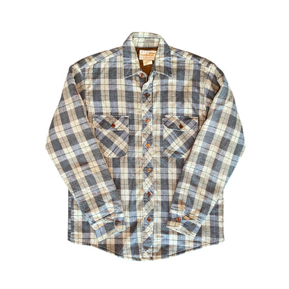 Vintage 80s Sandherst Blue and White Button Down Flannel