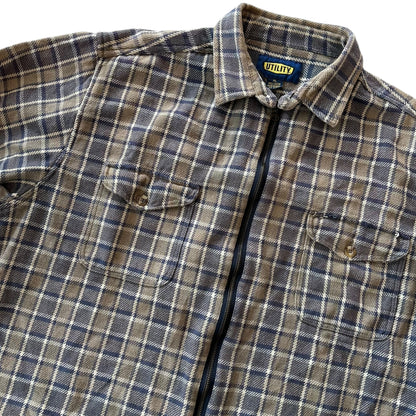 Vintage Utility Zip Up Flannel