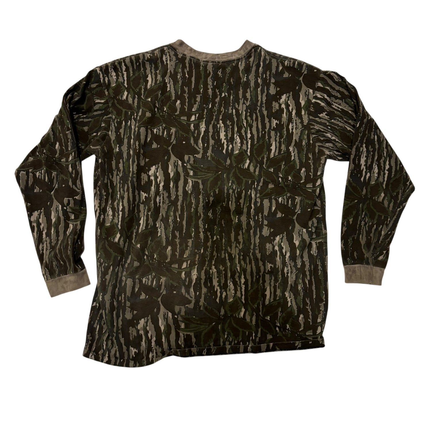 Vintage Camo Print Long Sleeve Top