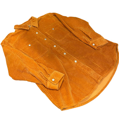 Vintage Burnt Orange Corduroy Button-Down Shirt