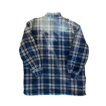 Vintage Quilted &amp; Distressed Navy Flannel Jacket