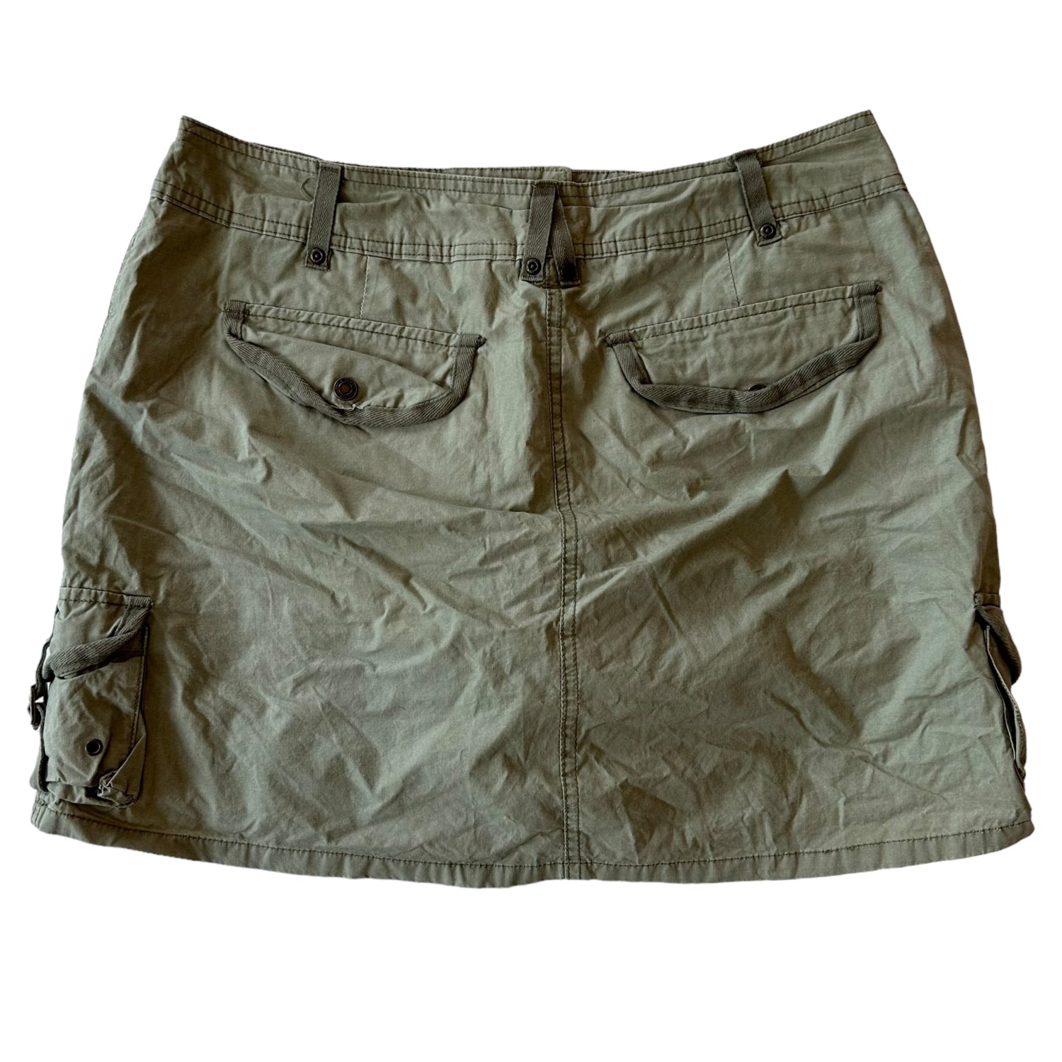 Y2k Faded Glory Green Cargo Mini Skirt