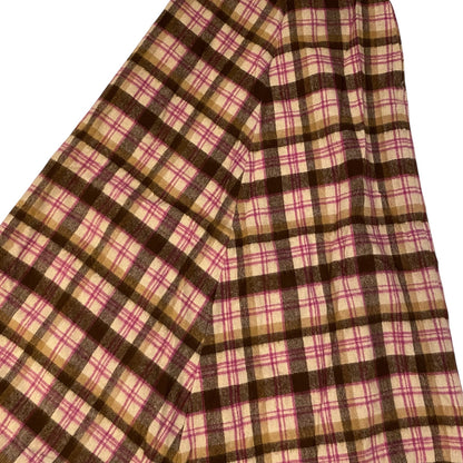 Vintage Pink Plaid Maxi Skirt