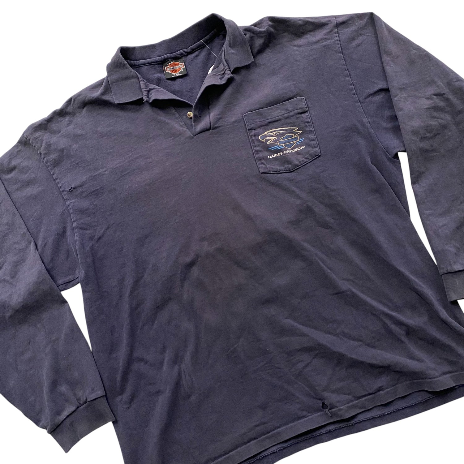 1997 Harley Davidson Graphic Long Sleeve Polo Shirt