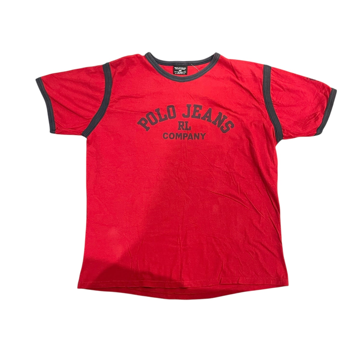 Y2K Polo Jeans Red Ringer T-Shirt