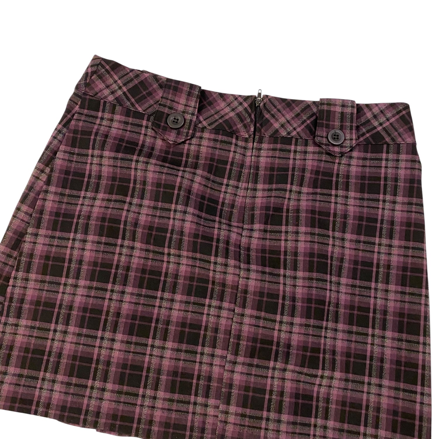 Vintage Plaid Purple Pleaded Mini Skirt