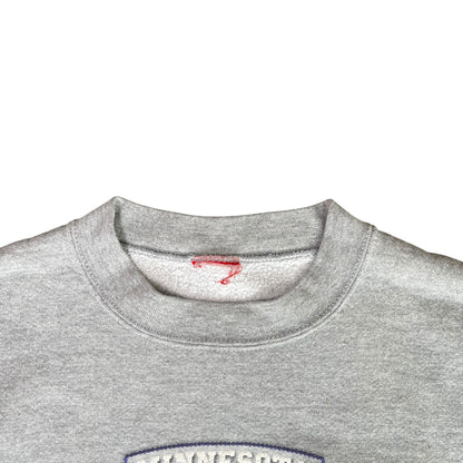 Vintage Minnesota Vikings Puff Print Gray Crewneck