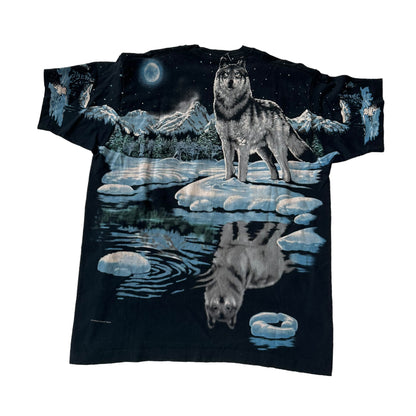 1996 Liquid Blue AOP Wolves Graphic T-Shirt