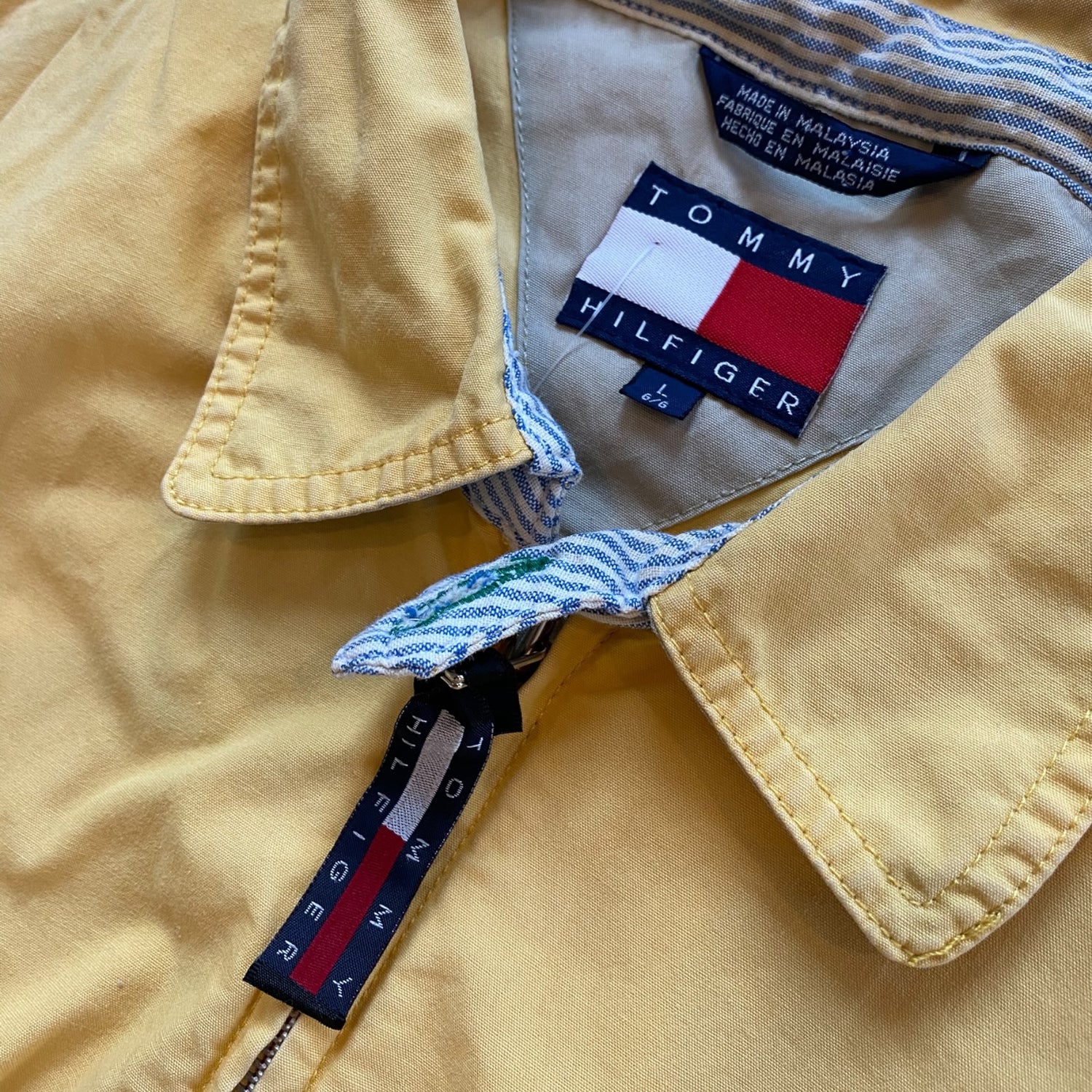 Vintage 90s Tommy Hilfiger Yellow Harrington Jacket