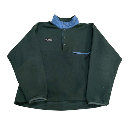 Vintage Long-Sleeve Columbia Dark Green Fleece