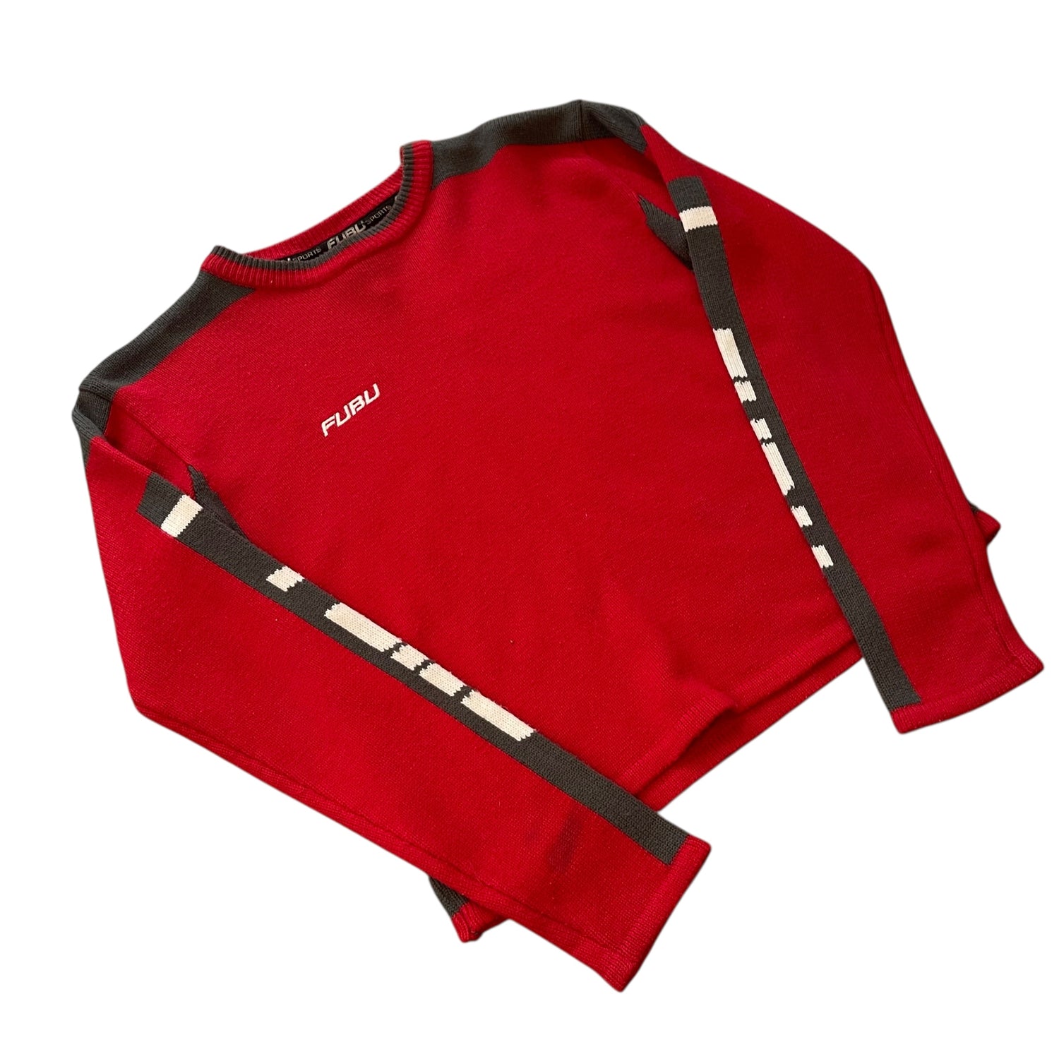 Vintage Y2K FUBU Sports Knit Long-Sleeve Sweatshirt