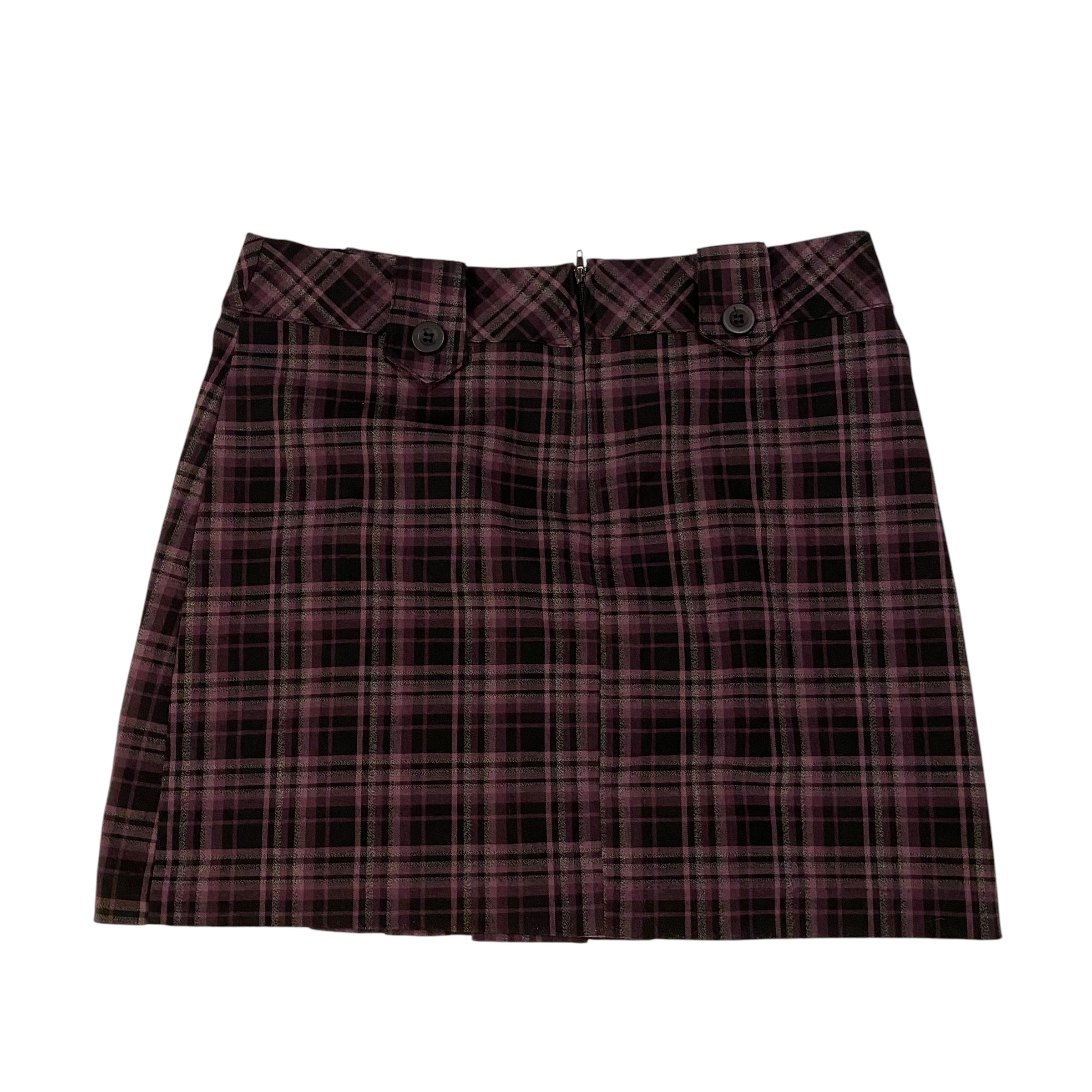 Vintage Plaid Purple Pleaded Mini Skirt