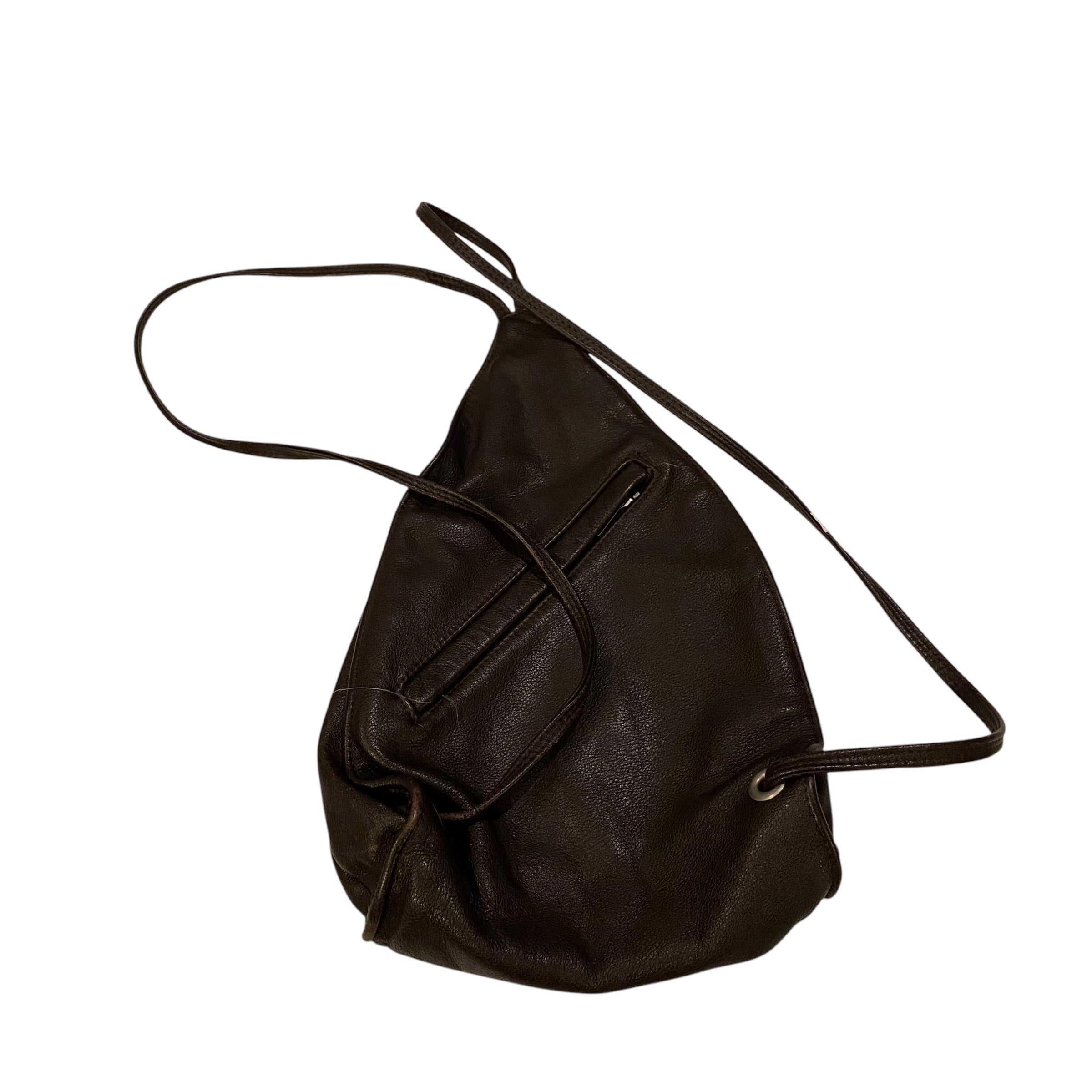 Vintage Brown Leather Backpack Style Bag