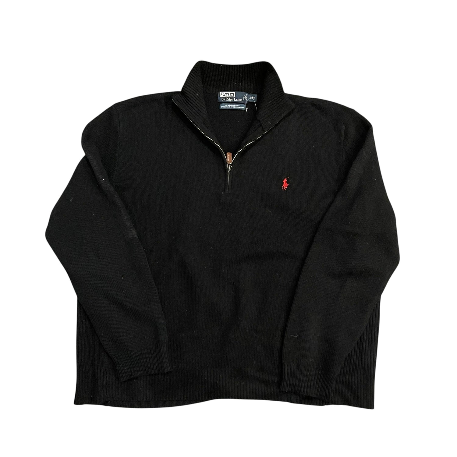 Polo Ralph Lauren Black Knit Quarter-Zip Sweatshirt