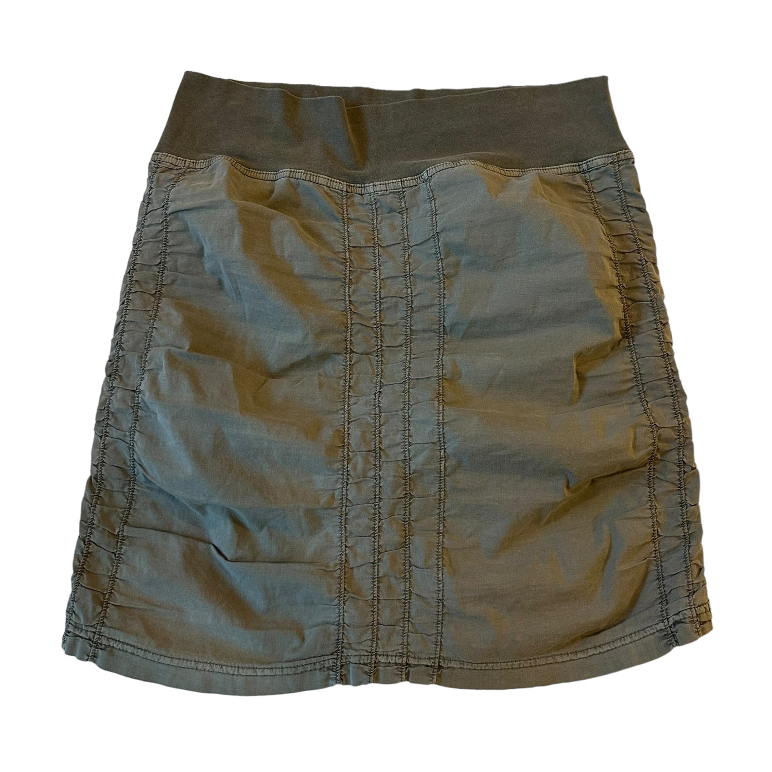 Y2k Green Rouched Mini Skirt