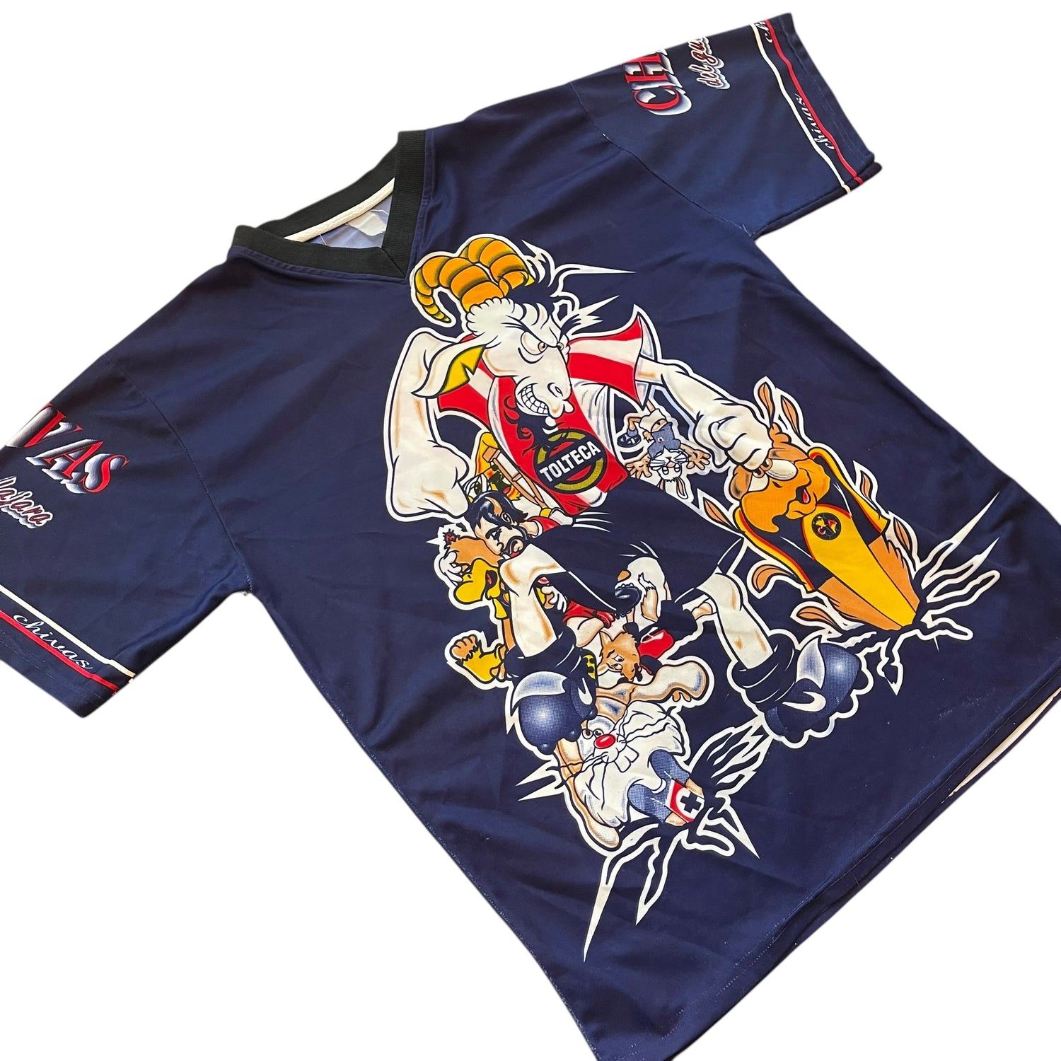 Vintage Chivas de Guadalajara Navy AOP Caricature Jersey