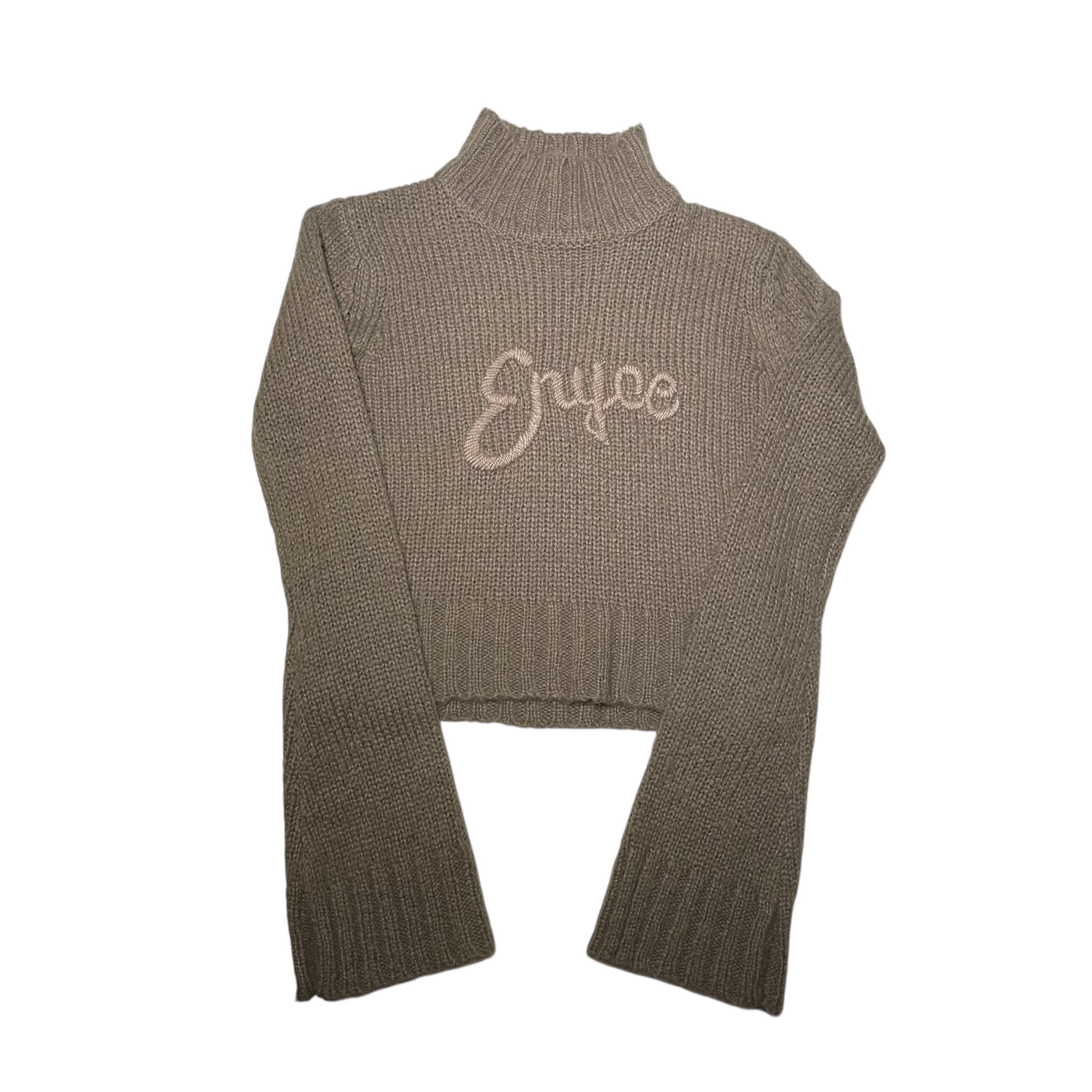 Y2K Brown Enyce Cropped Mock Neck Sweater