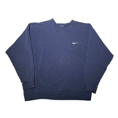 Vintage Y2K Nike Mini Swoosh Navy Crewneck