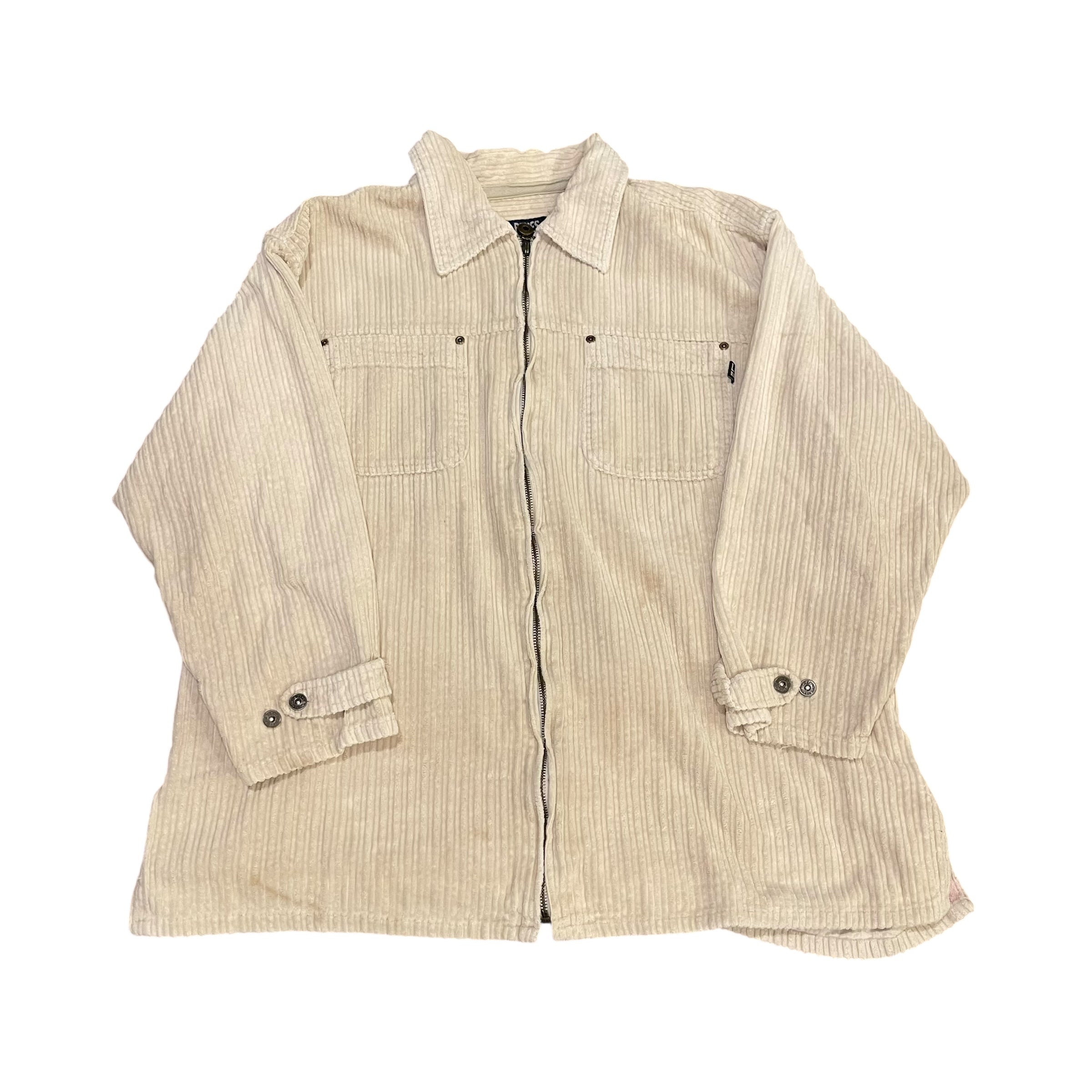 Vintage Y2K Long-Sleeve L.A. Blues Corduroy Zip-Up Jacket