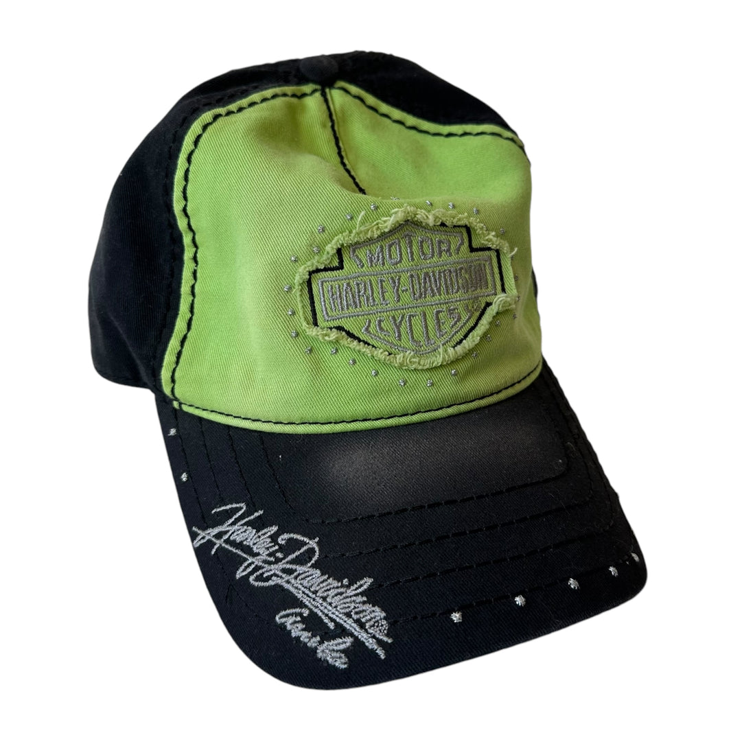 Y2k Harley Davidson Lime Green Hat