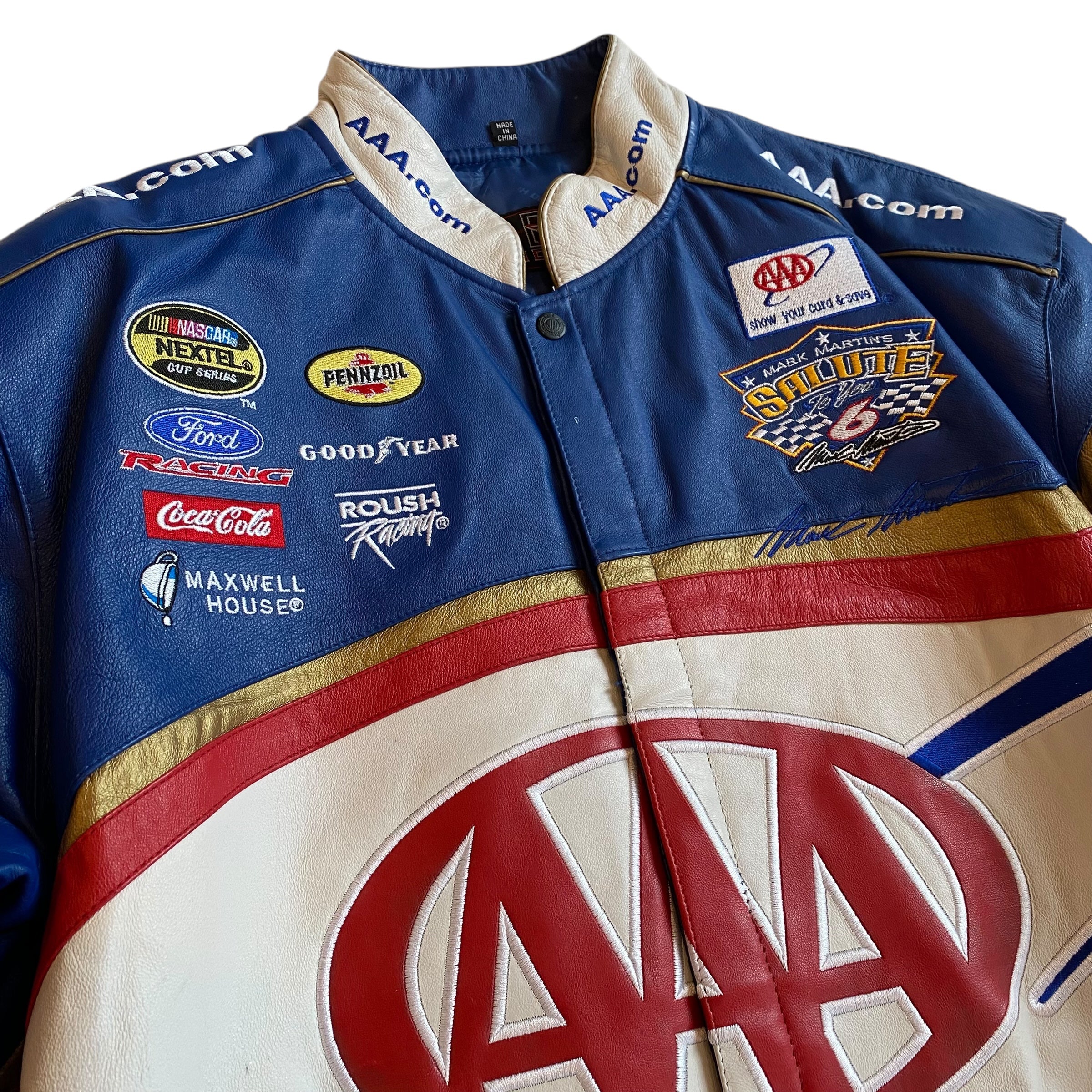 Vintage JH Design NASCAR AAA Racing Leather Jacket