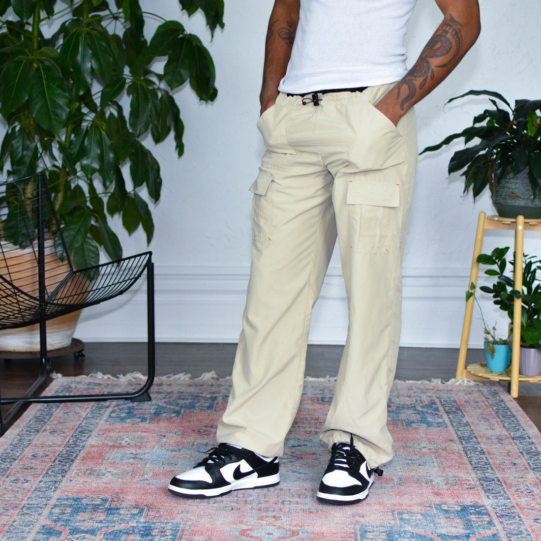Y2k Mossimo Tan Track Style Pants