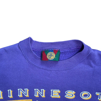 Vintage Minnesota Vikings Purple Signature Spell-Out Crewneck
