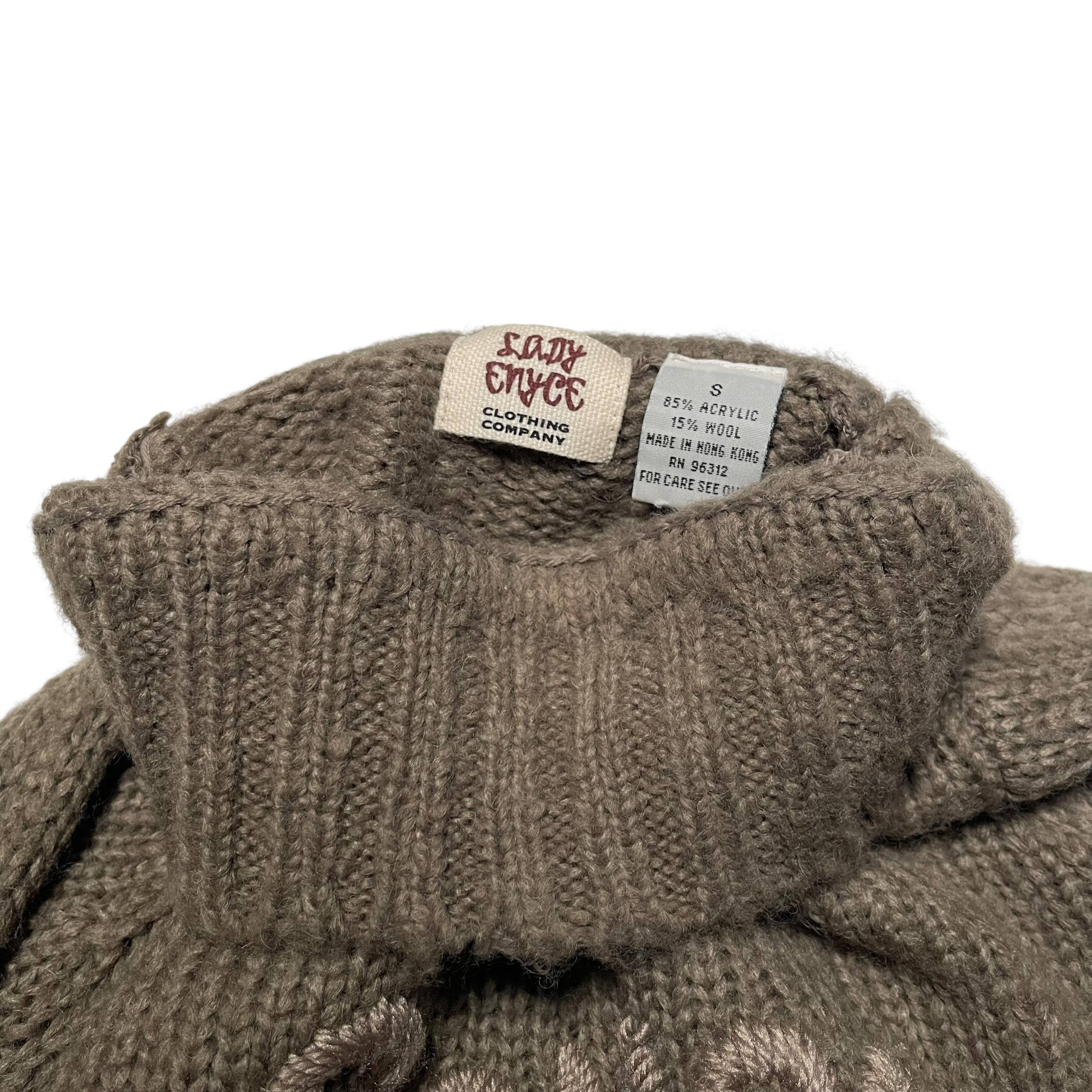 Y2K Brown Enyce Cropped Mock Neck Sweater