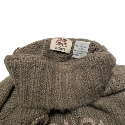 Y2K Brown Enyce Cropped Mock Neck Sweater