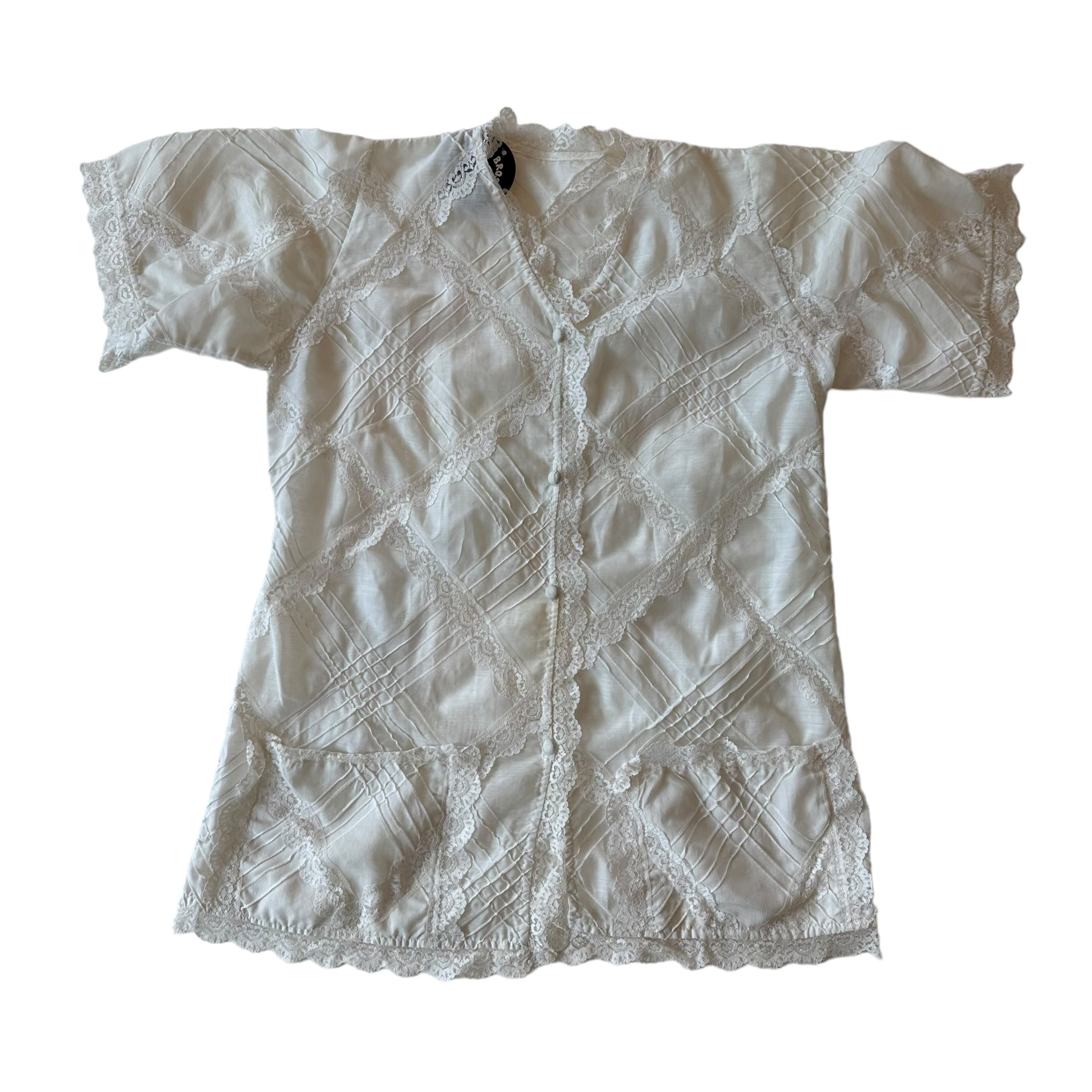 Vintage White Lace Button Up