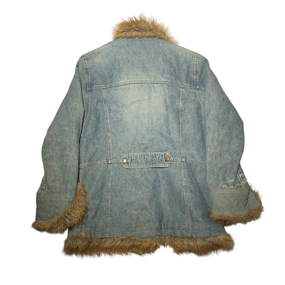 Vintage Y2K Mixit Faux Fur Denim Coat
