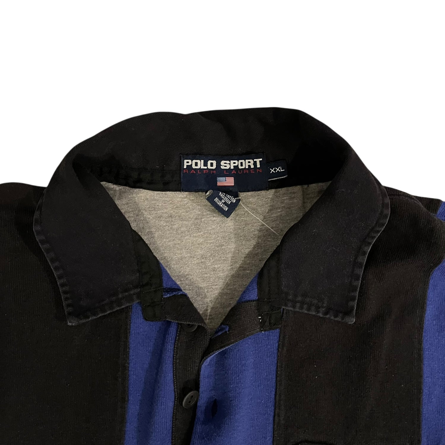 Vintage Polo Sport Black and Blue Rugby Shirt