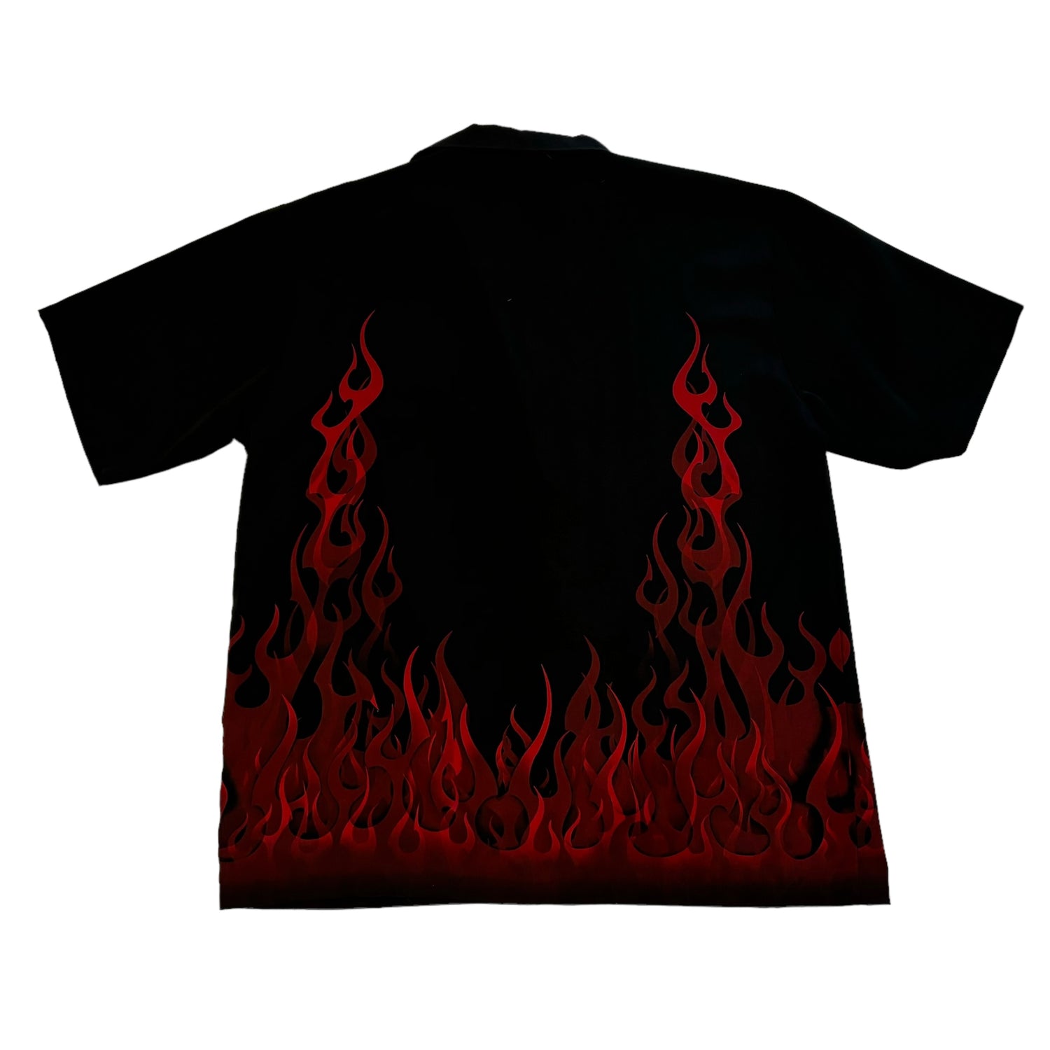 Y2k C-Two Graphic Flame Button Up